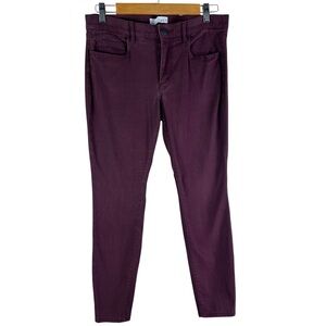 Ann Taylor Loft Made And Loved Size 28/6 Maroon Velvety Soft Skinny Jeans